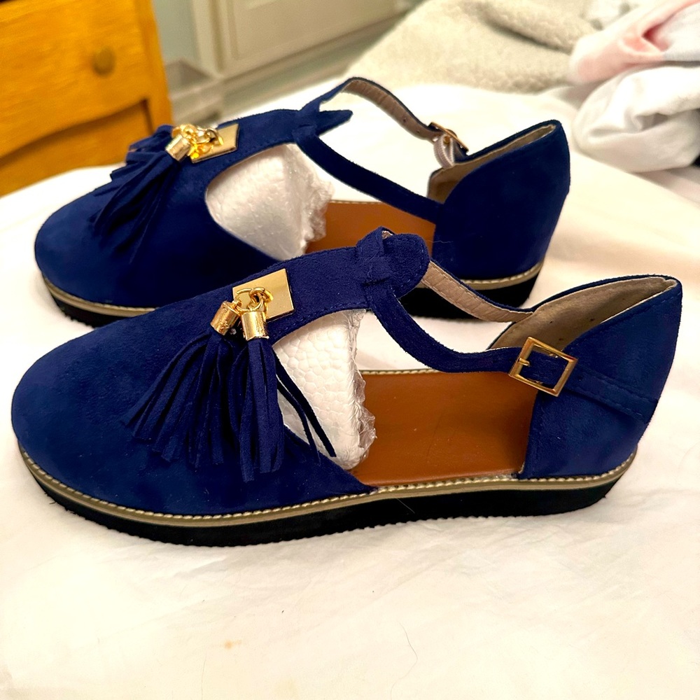 Blue and Gold Sandals, Never Been Worn!